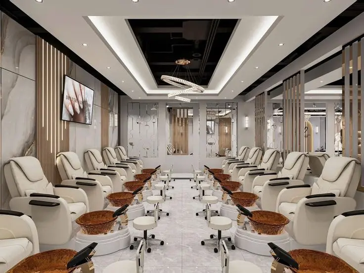 Luxury nail salon interior at Gloss Nail Bar - premium ambiance