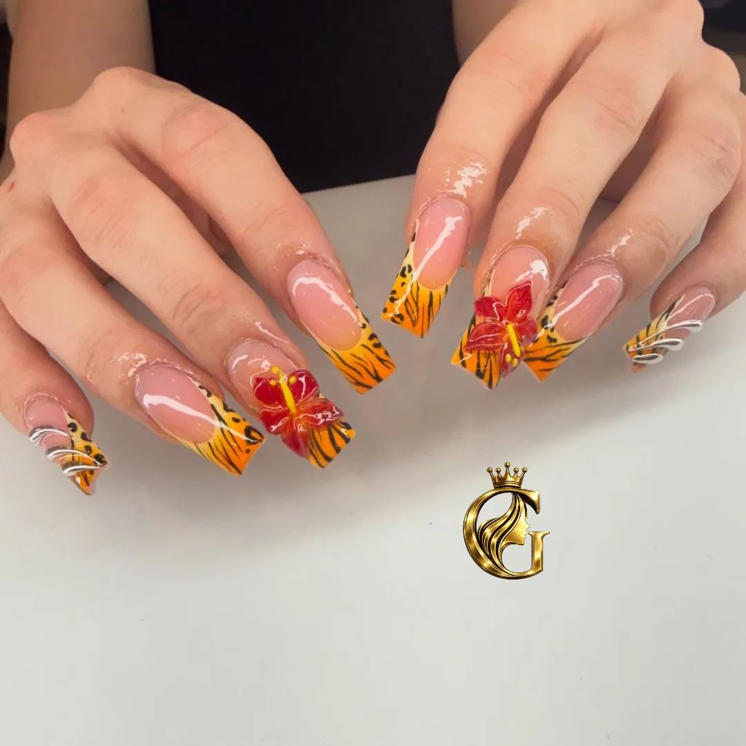 Chrome nail design luxury beauty