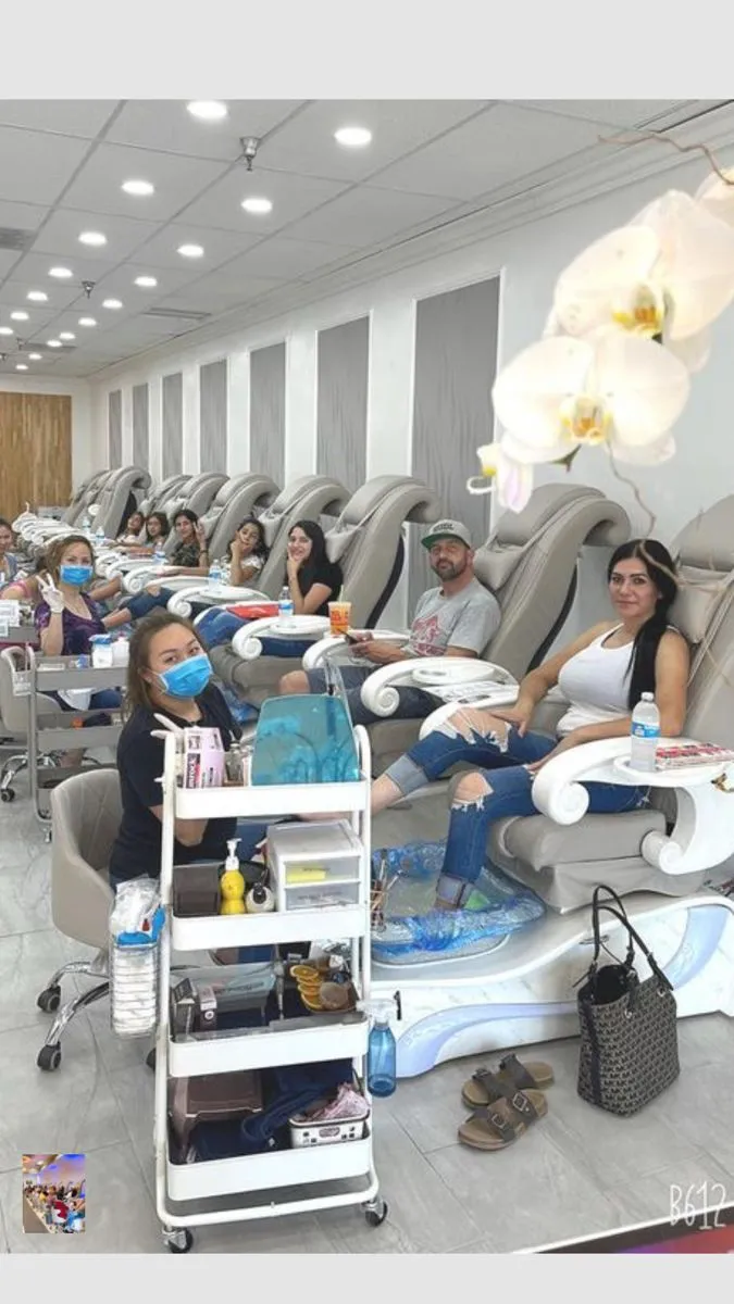 Luxury European pedicure sanctuary seating area